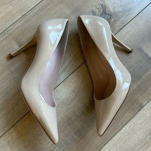 Kate Spade Licorice Camel Patent Leather Pumps Heels Made in Italy Sz 5